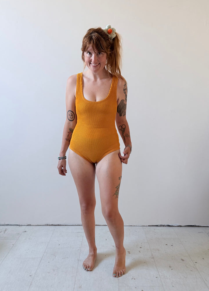 The Lyle Swimsuit in Marigold (OSFM Fabric!)