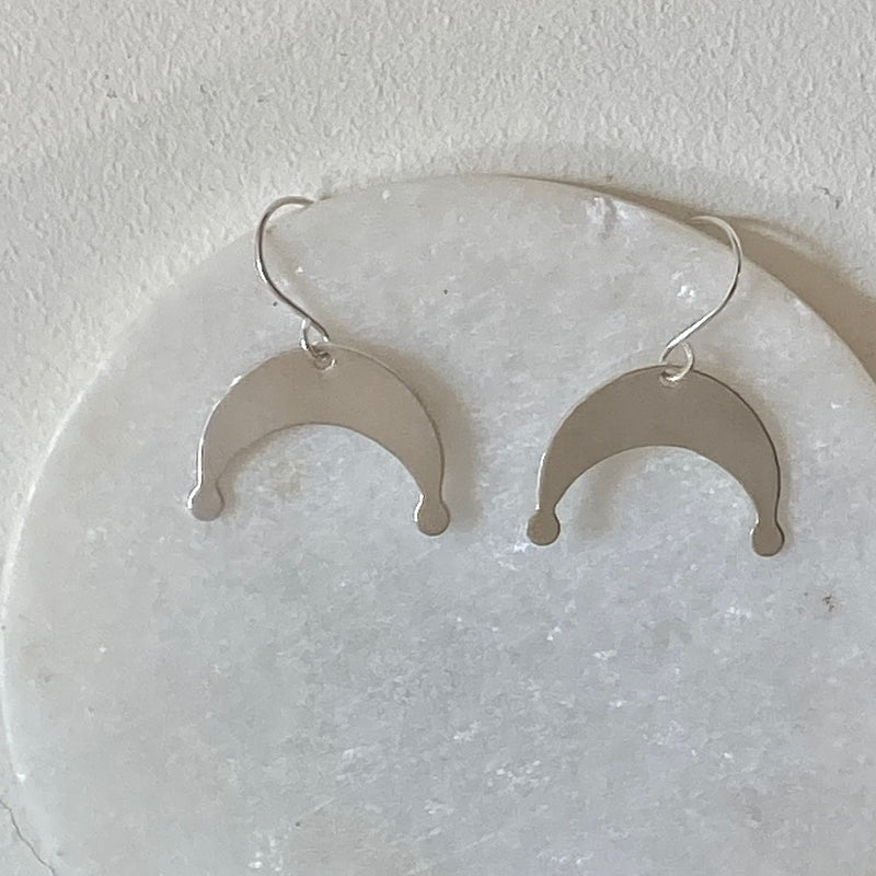 Silver Moon Drop Earrings