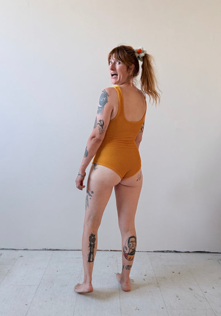 The Lyle Swimsuit in Marigold (OSFM Fabric!)
