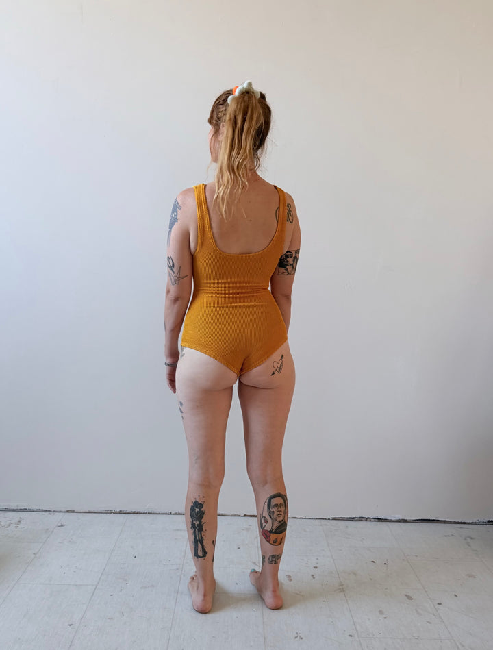 The Lyle Swimsuit in Marigold (OSFM Fabric!)
