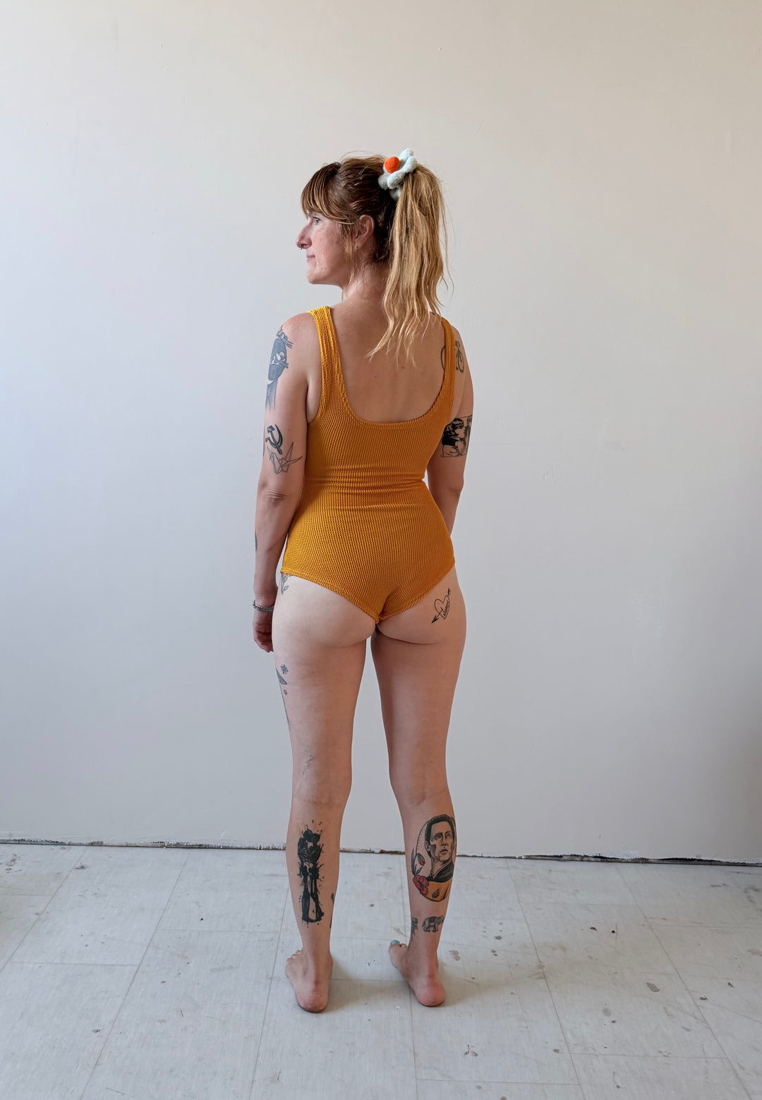 The Lyle Swimsuit in Marigold (OSFM Fabric!)