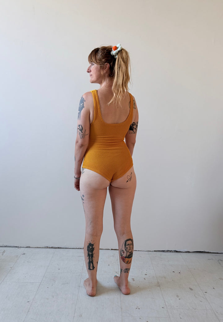 The Lyle Swimsuit in Marigold (OSFM Fabric!)