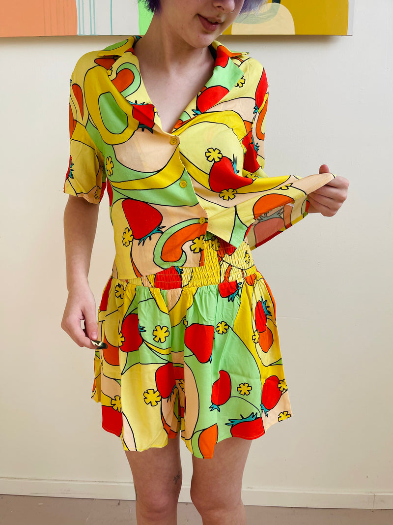 Strawberry Button Down