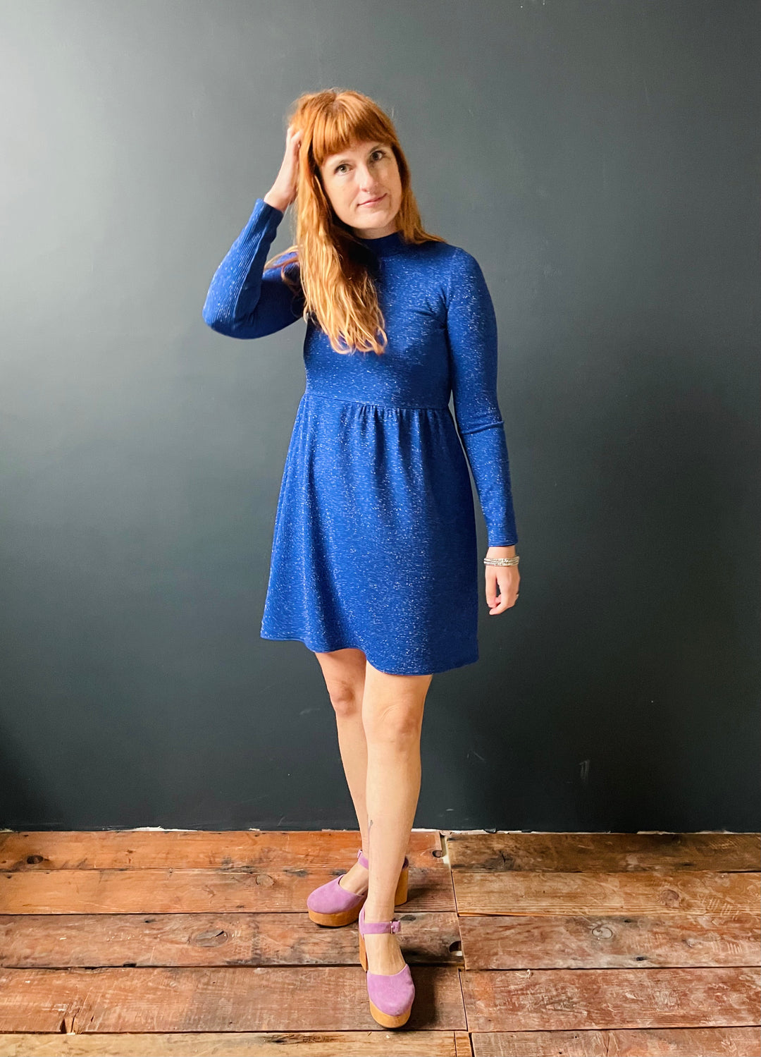 Megumi Mock Neck Mini in Night Sky Sparkle