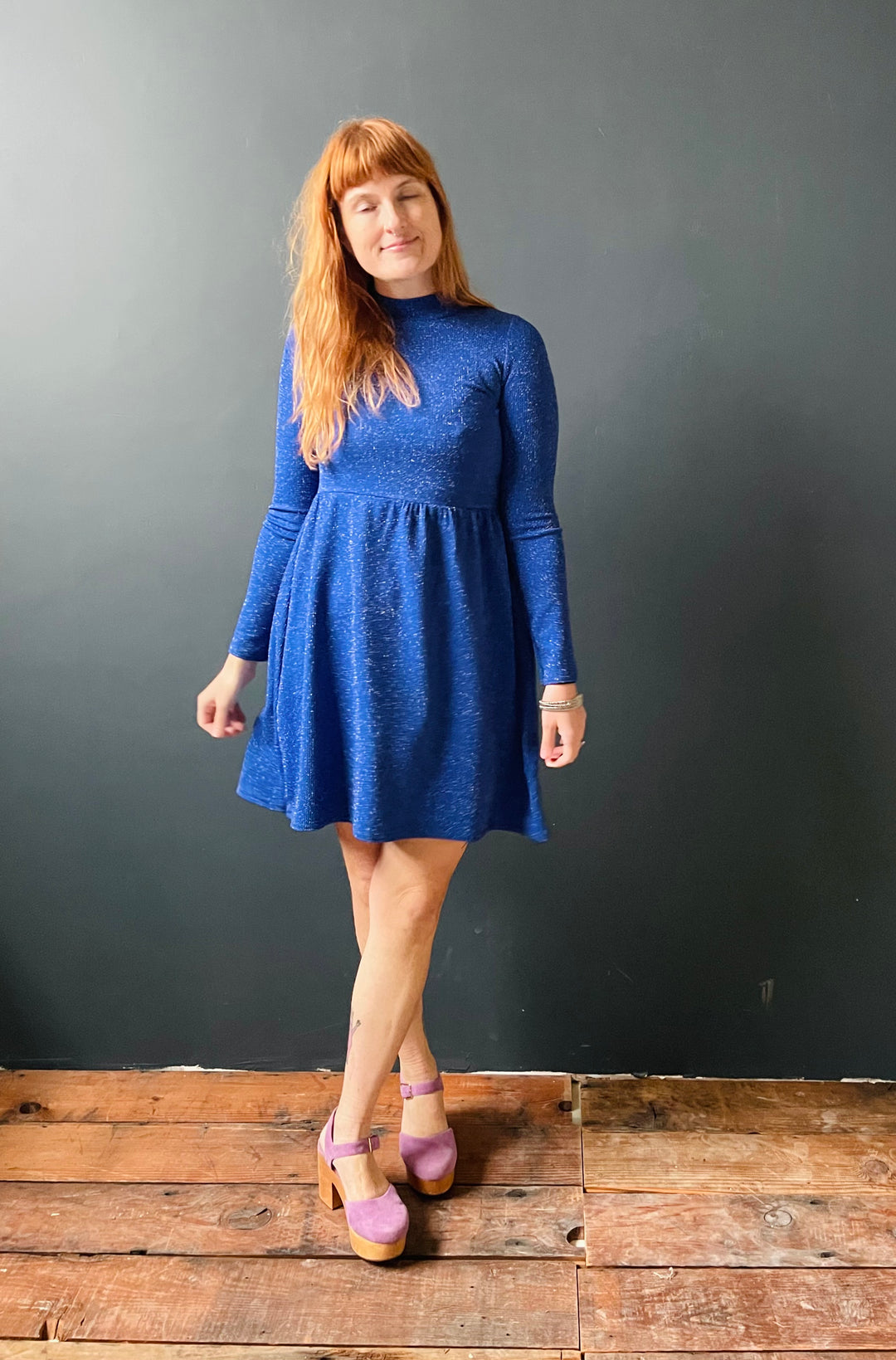 Megumi Mock Neck Mini in Night Sky Sparkle