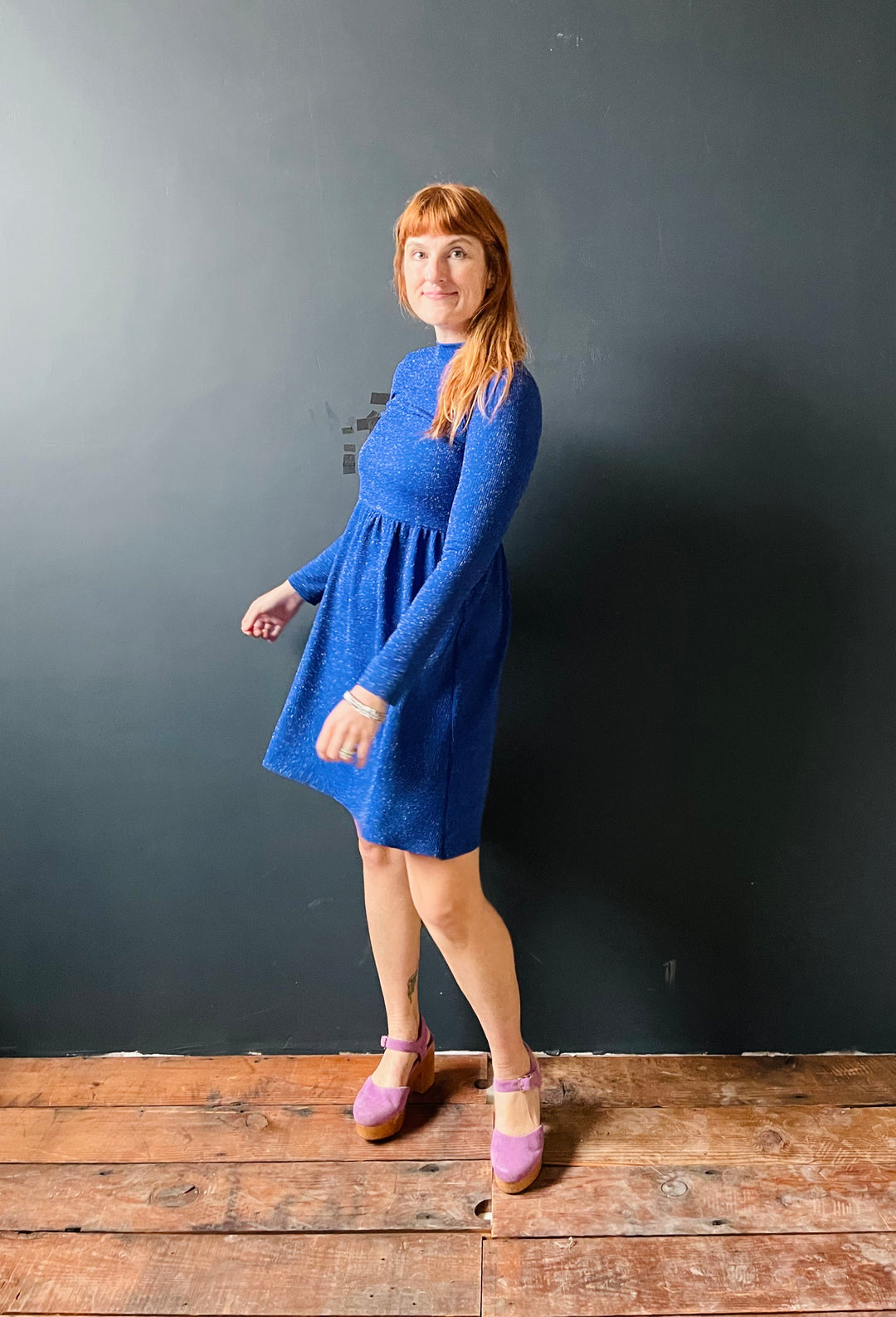 Megumi Mock Neck Mini in Night Sky Sparkle