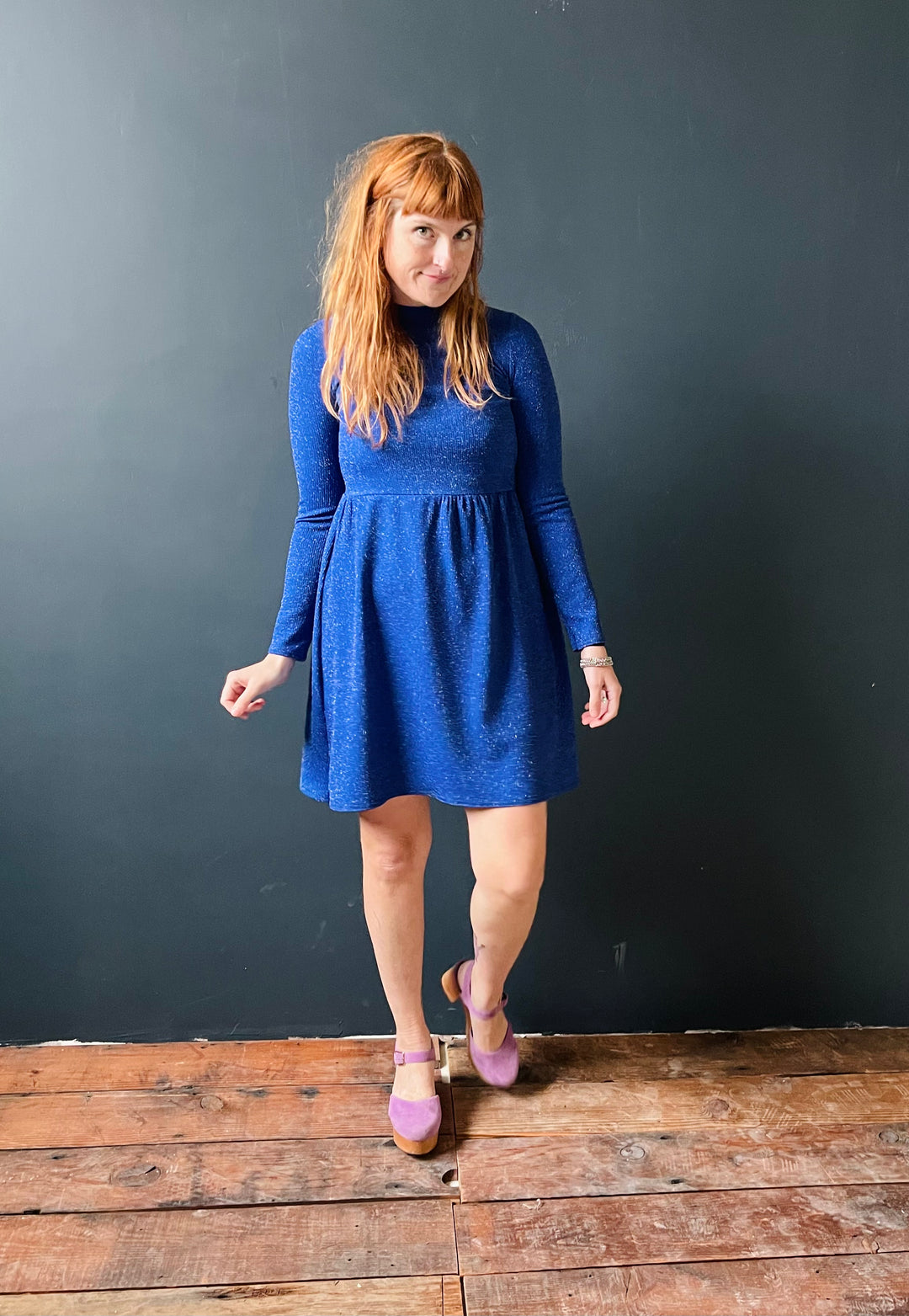 Megumi Mock Neck Mini in Night Sky Sparkle