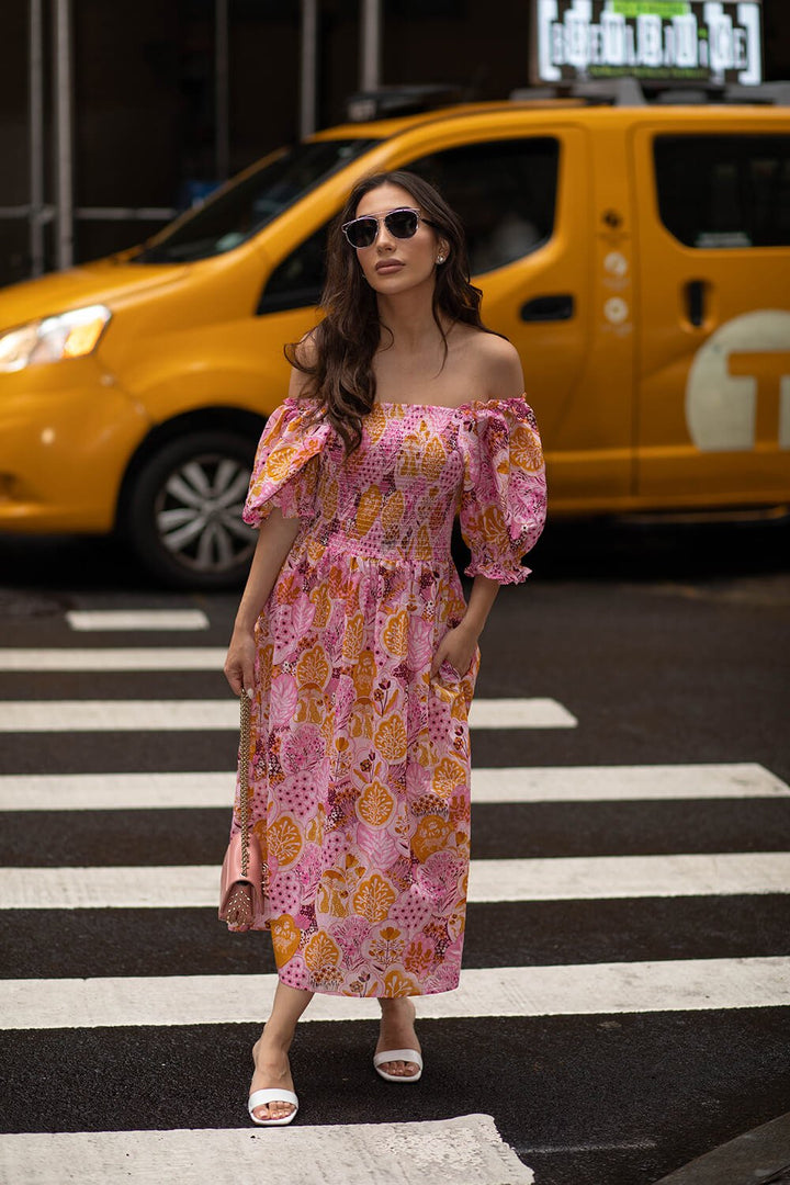 Mountain Imagination Smocked Midi Dress