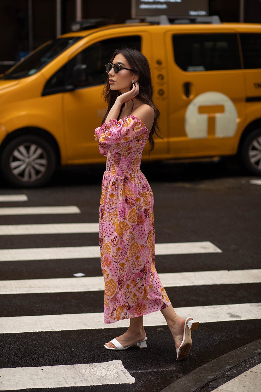 Mountain Imagination Smocked Midi Dress