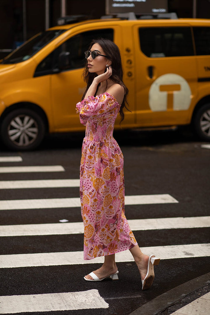 Mountain Imagination Smocked Midi Dress