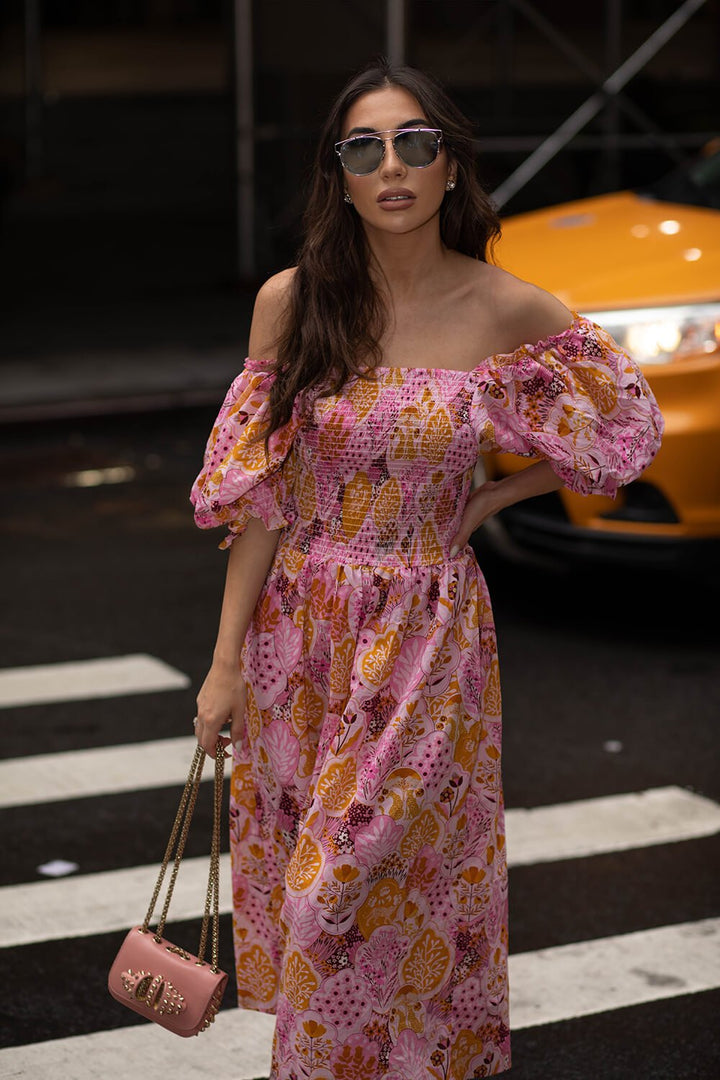 Mountain Imagination Smocked Midi Dress