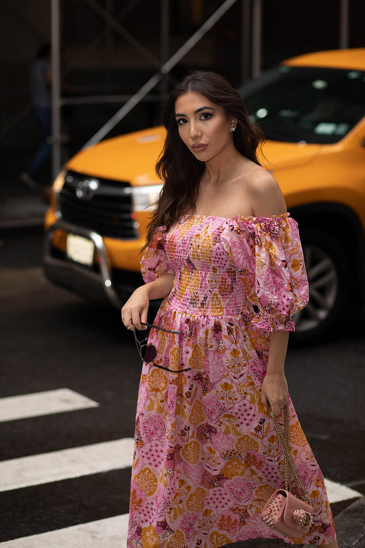 Mountain Imagination Smocked Midi Dress