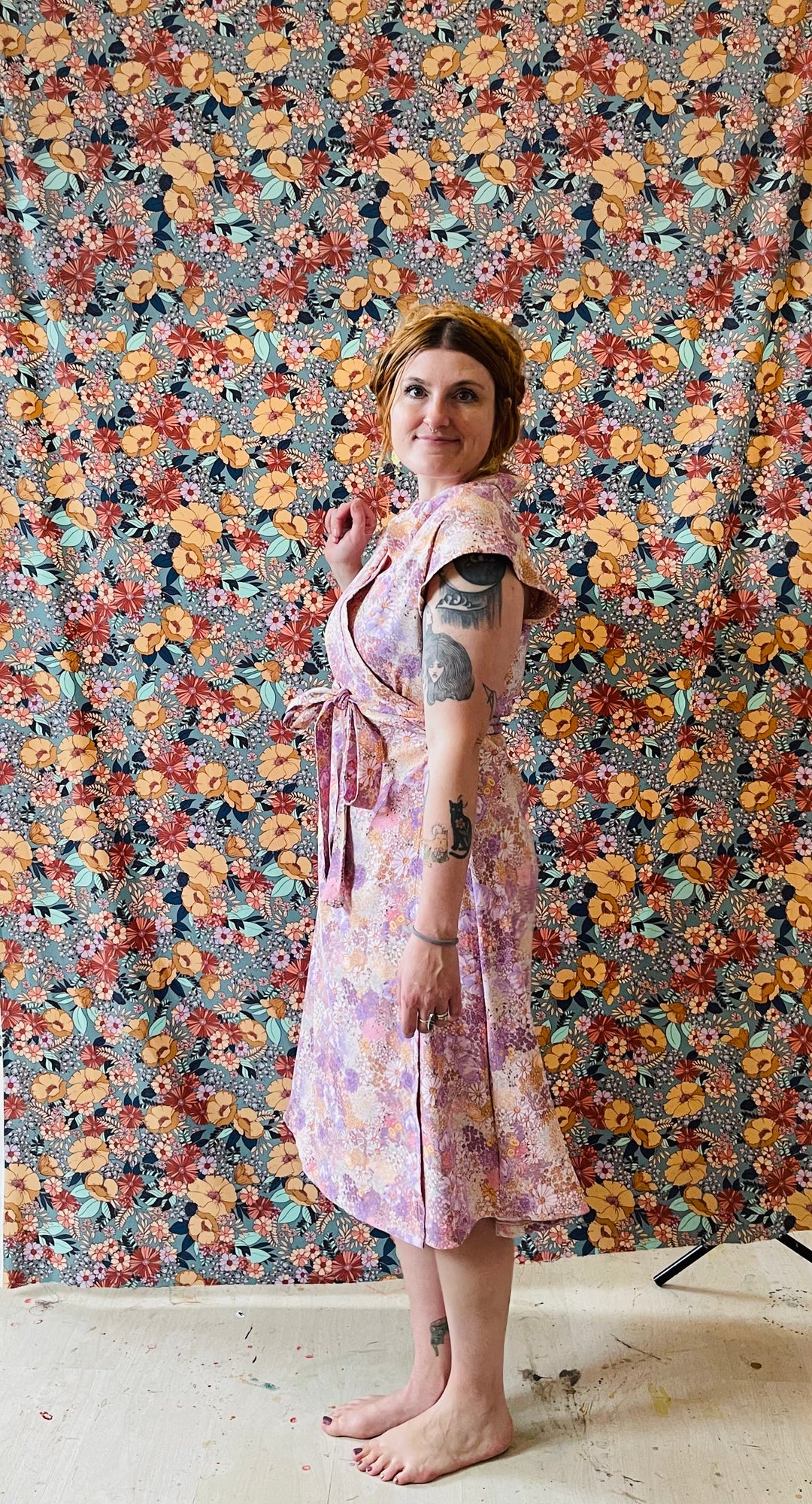 Francis Dress in Lavender Garden Twill