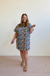 TOTALLY BESTIES Sammy T-Shirt Dress in Quilt