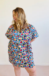 TOTALLY BESTIES Sammy T-Shirt Dress in Quilt