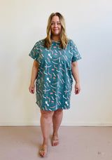 TOTALLY BESTIES Sammy T-Shirt Dress in Waves and Combs