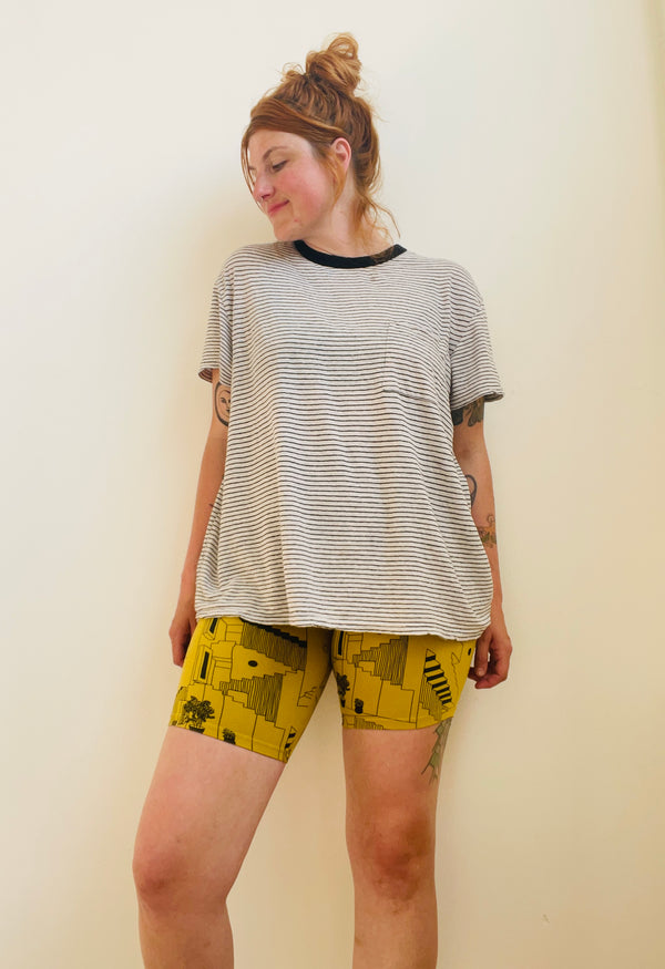 TOTALLY BESTIES Perfect Bike Shorts in Stairs - Olive Oil