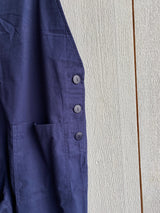 Nora Navy Linen/Cotton Overalls