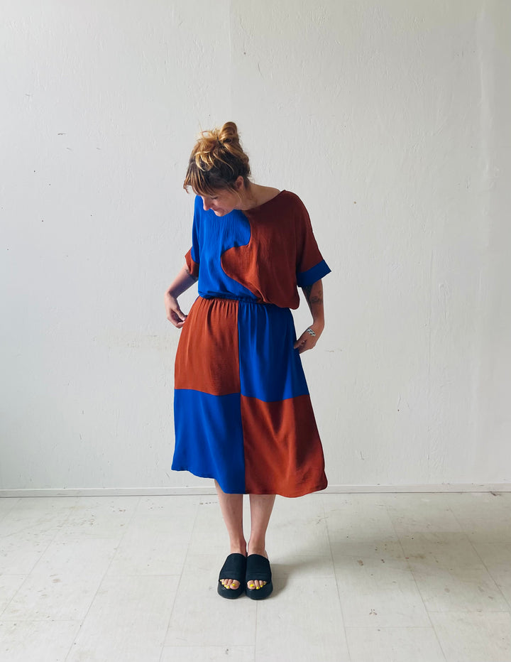Eva Midi Skirt in Kristina Grid
