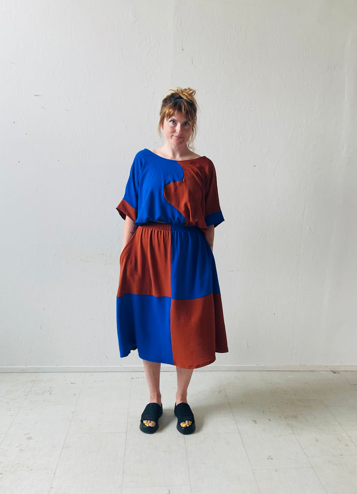 Eva Midi Skirt in Kristina Grid