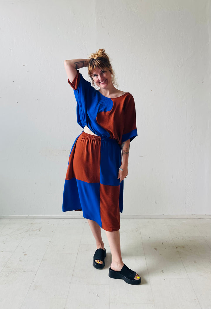 Eva Midi Skirt in Kristina Grid