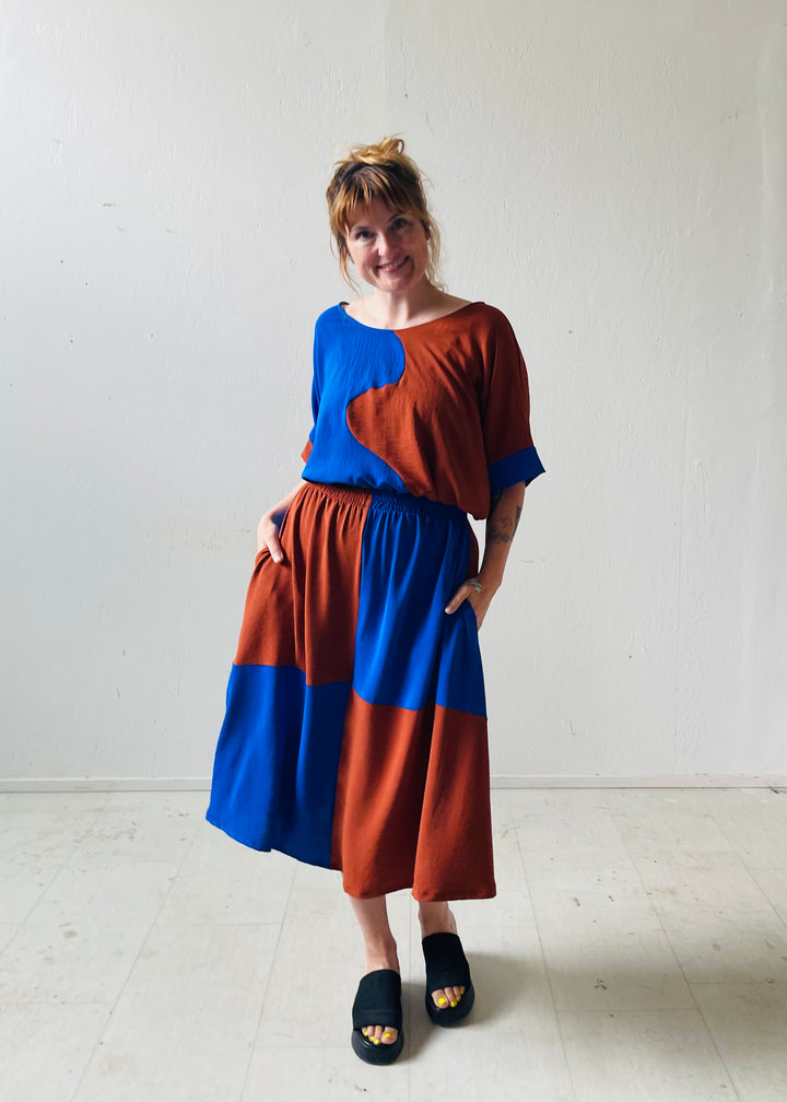 Eva Midi Skirt in Kristina Grid