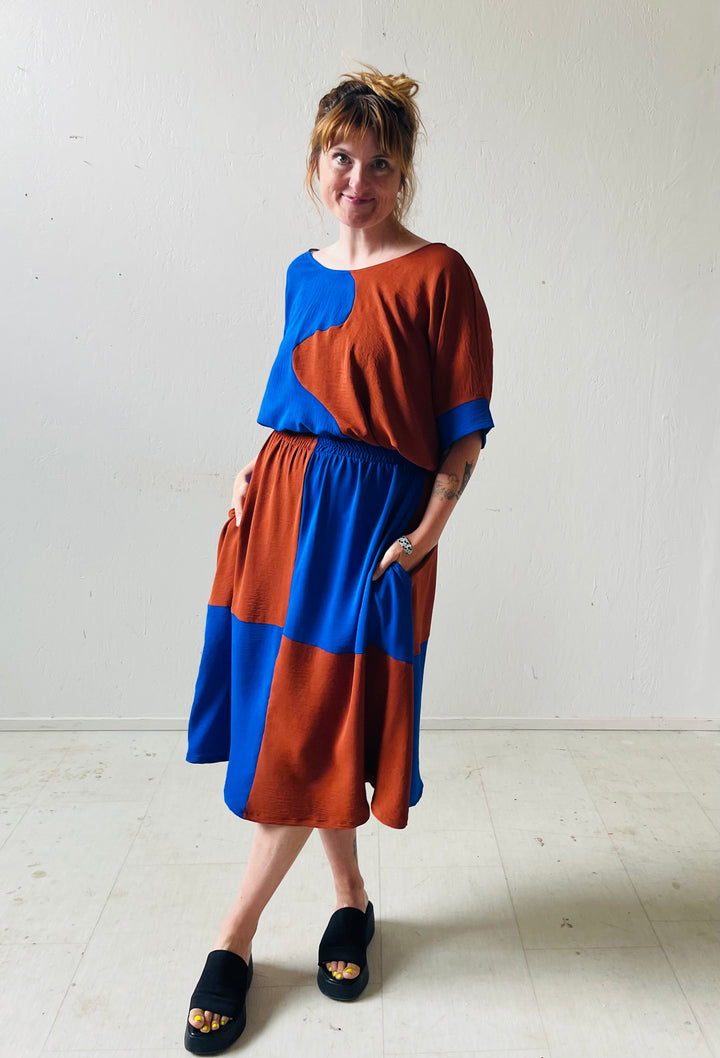 Eva Midi Skirt in Kristina Grid