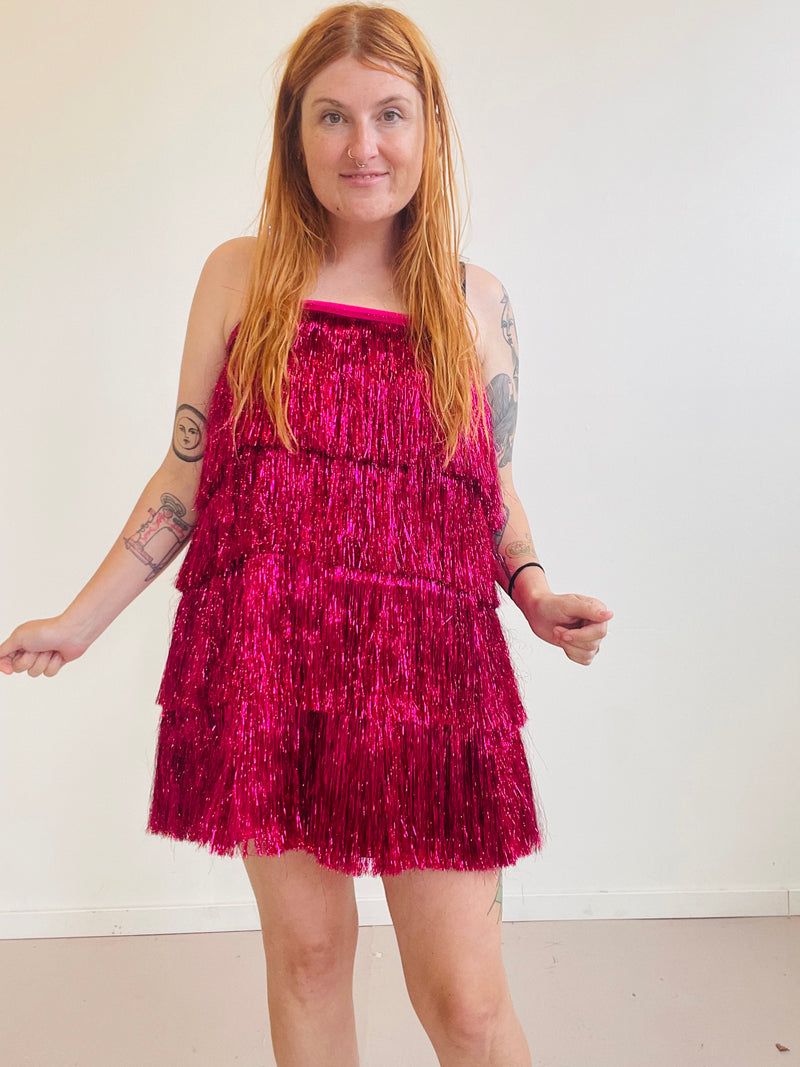 Ruby Tinsel Fringe Dress