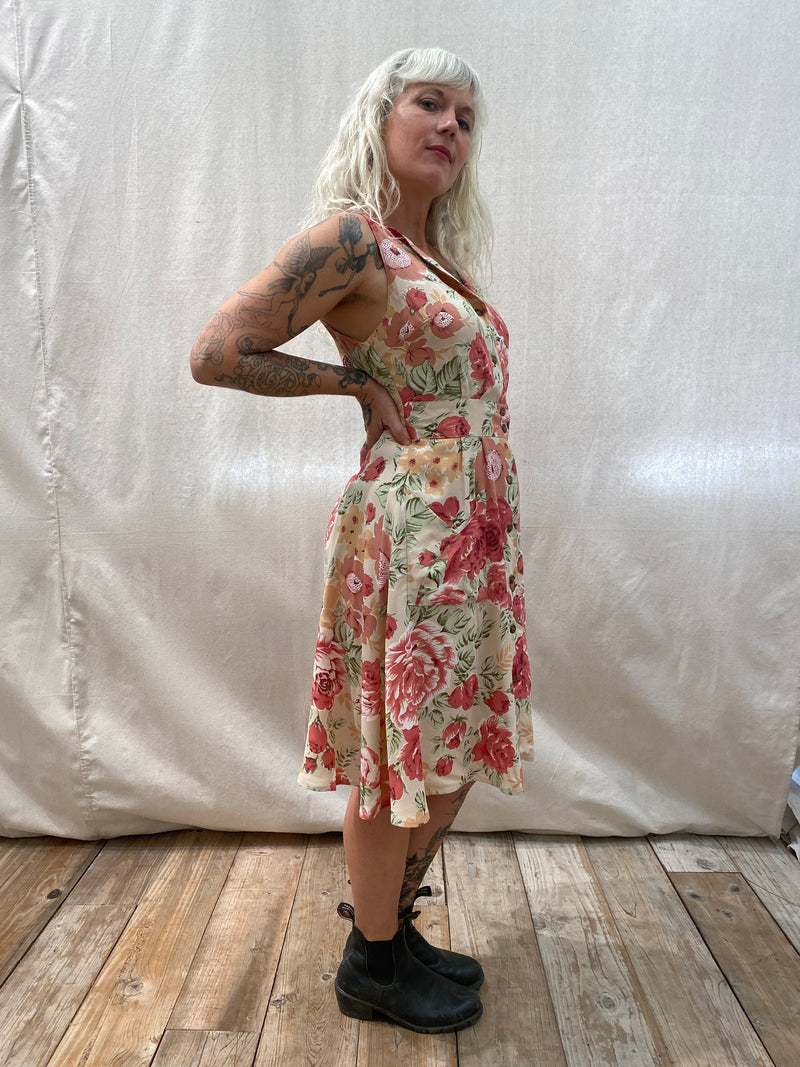 Sheet Dress in Peach Floral