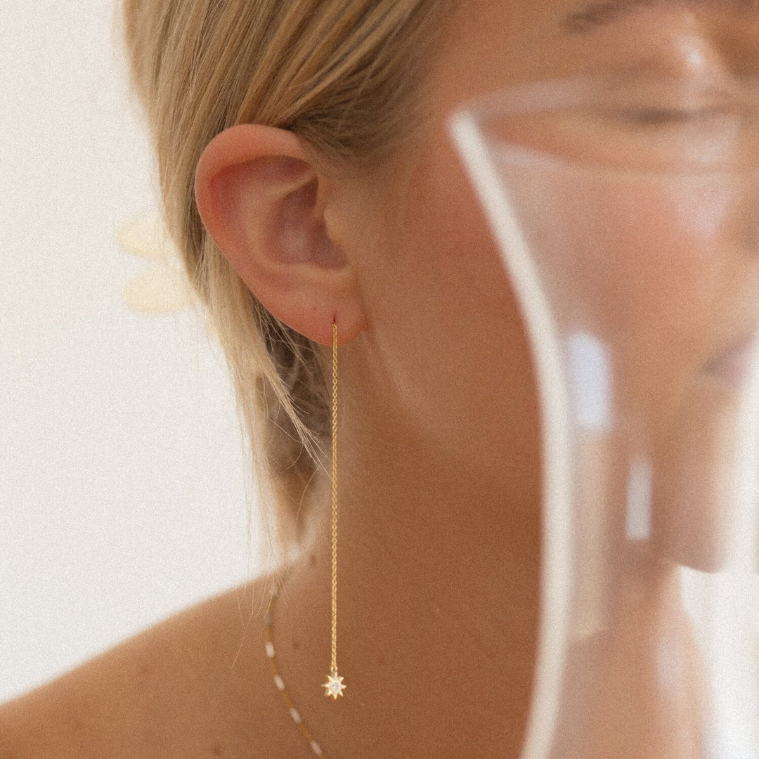 Ingrid Star Gold Threader Earrings