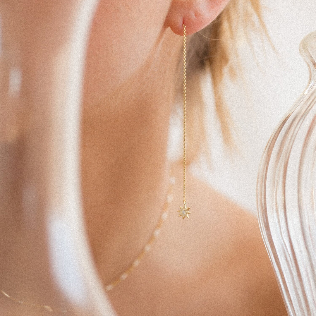 Ingrid Star Gold Threader Earrings