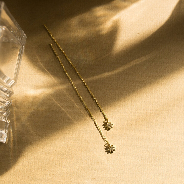 Ingrid Star Gold Threader Earrings