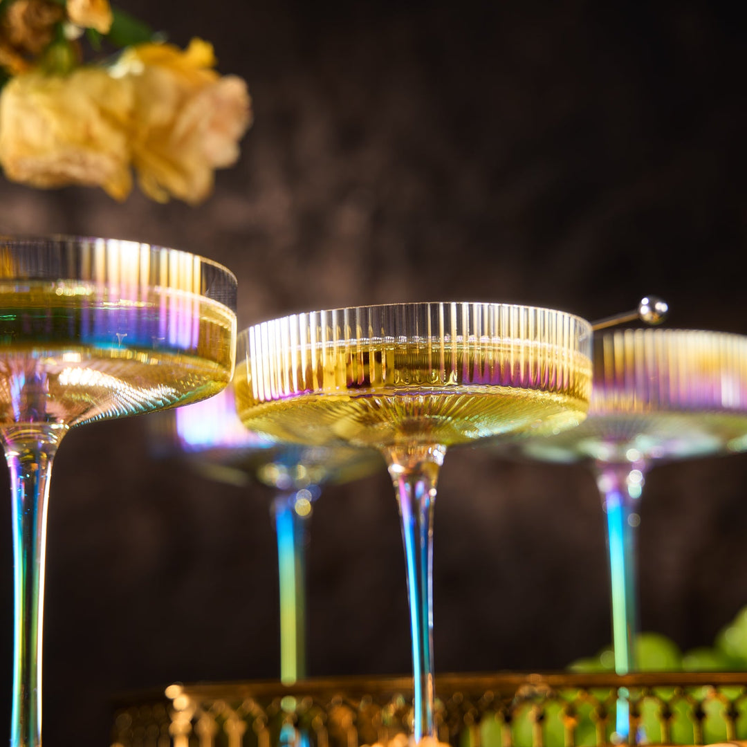 Como Ribbed Coupe Cocktail Glassware, Set of 2