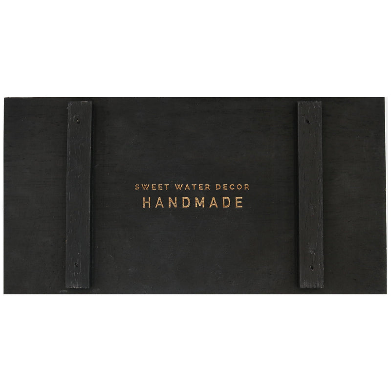 Black Rectangular Wood Tray