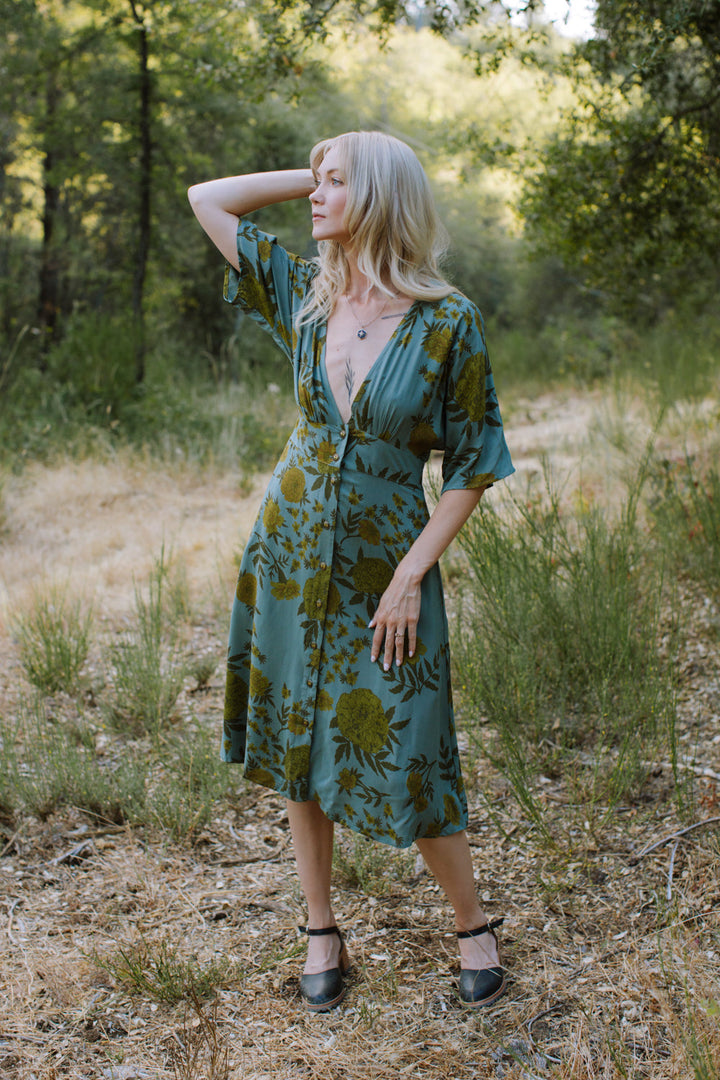 Finley Dress in Slate Marigold