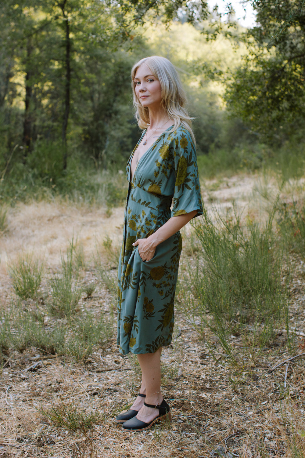 Finley Dress in Slate Marigold