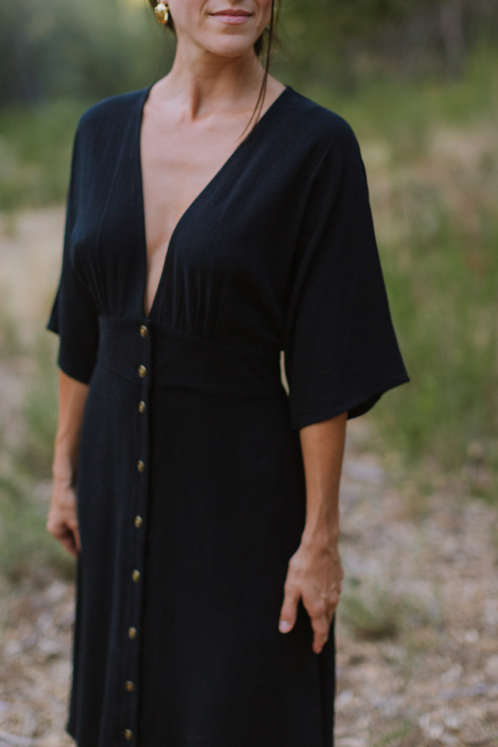 finley linen dress Finley Dress in Black Linen 3XL