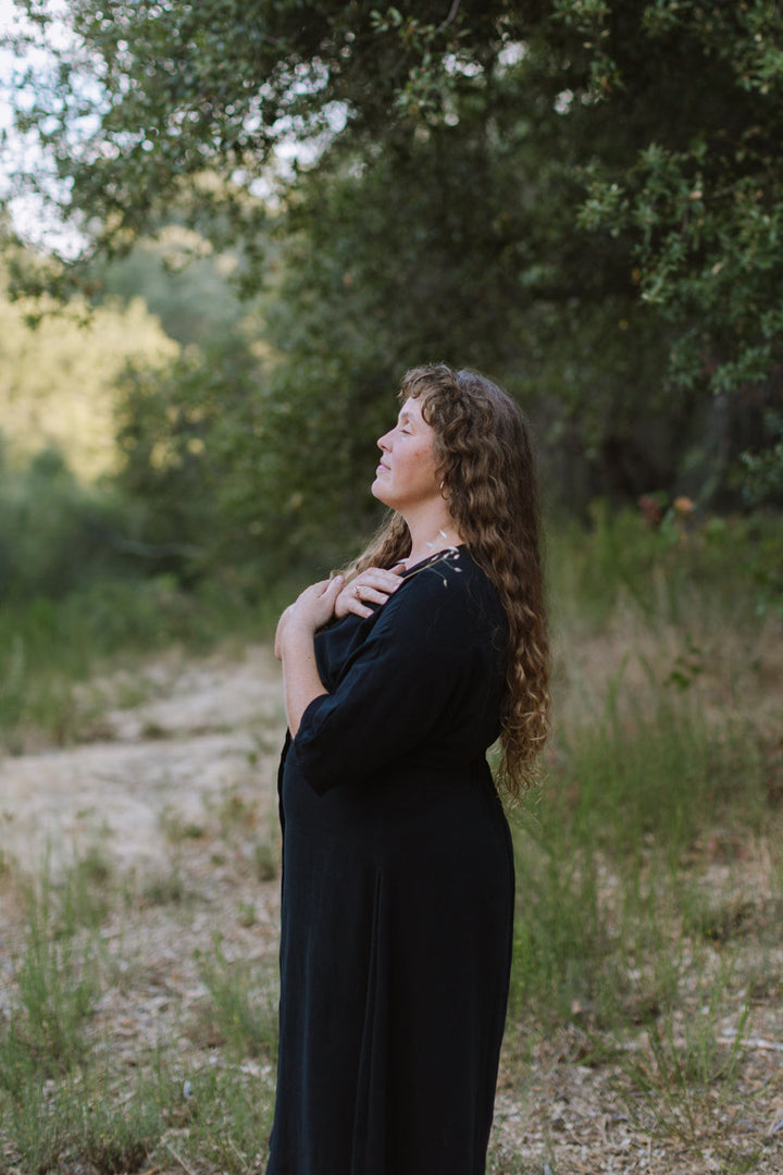 Finley Dress in Black Linen