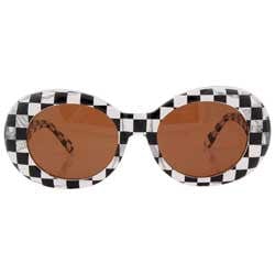 HEAVEN Crystal/Checkers Indie Oval 90s Sunglasses