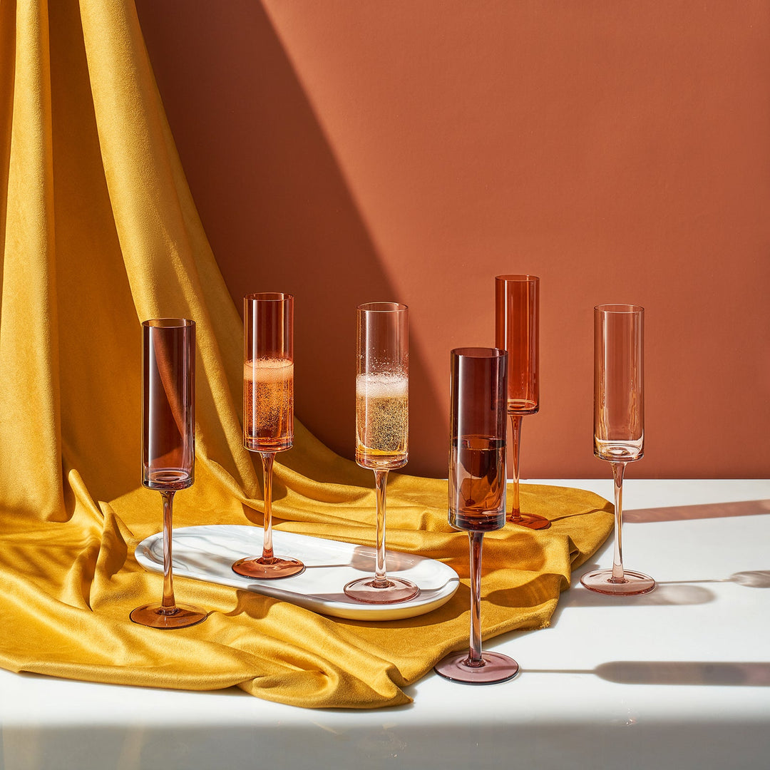 Fortuna Champagne Flute Glassware, Set of 6