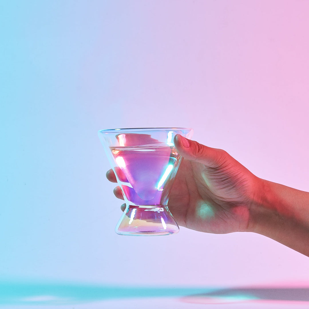 Pearl Double-Wall Martini Cocktail Glassware, Set of 2