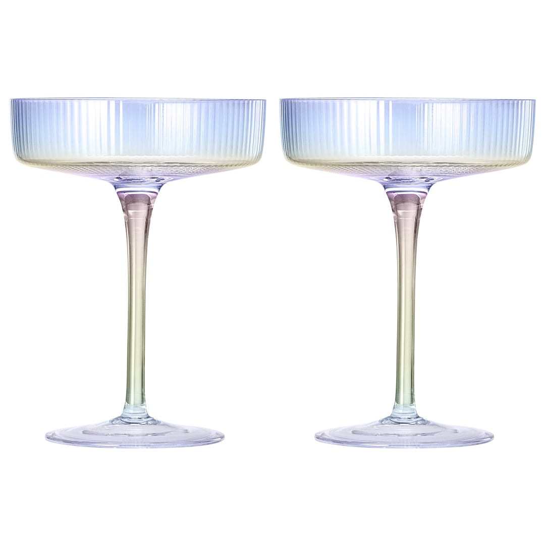 Como Ribbed Coupe Cocktail Glassware, Set of 2