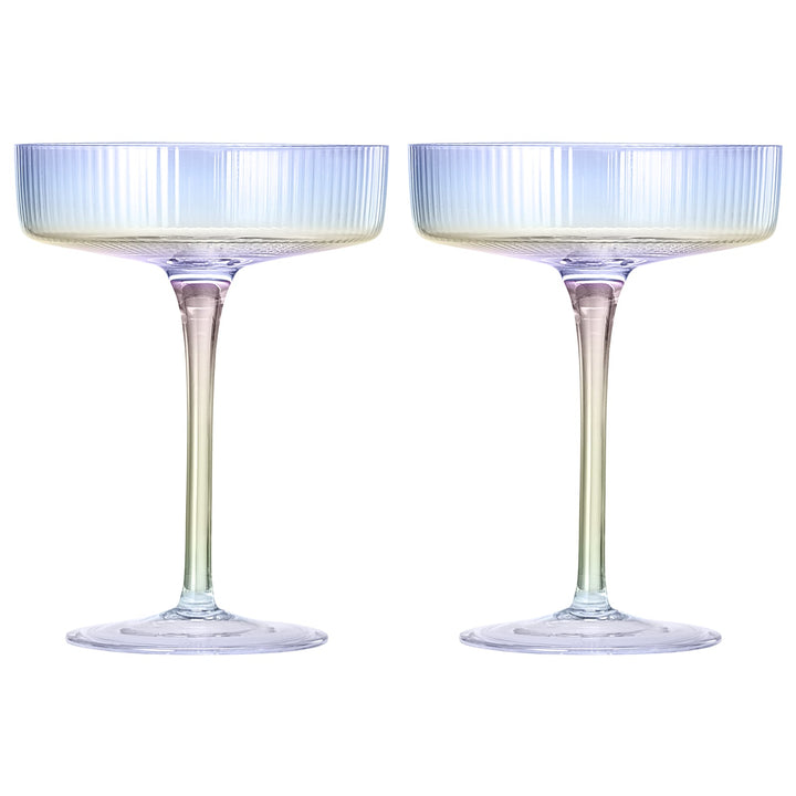 Como Ribbed Coupe Cocktail Glassware, Set of 2