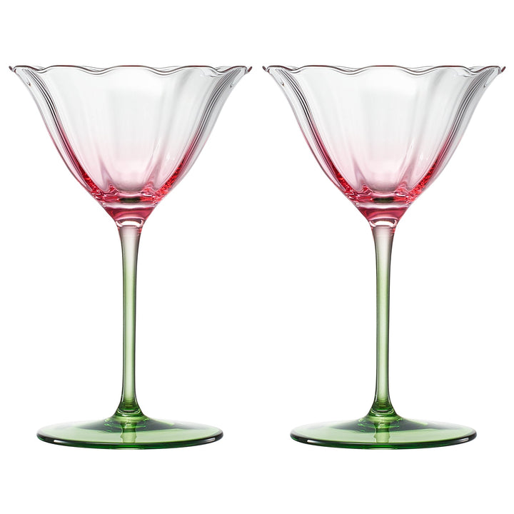 Fiore Champagne Coupe Cocktail Glassware, Set of 2
