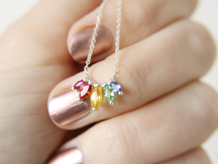 Laurel Necklace - Rainbow Sapphires