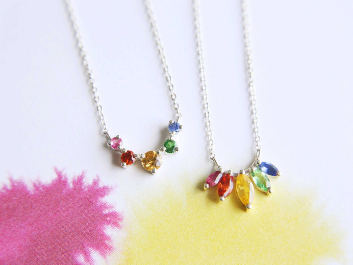 Laurel Necklace - Rainbow Sapphires