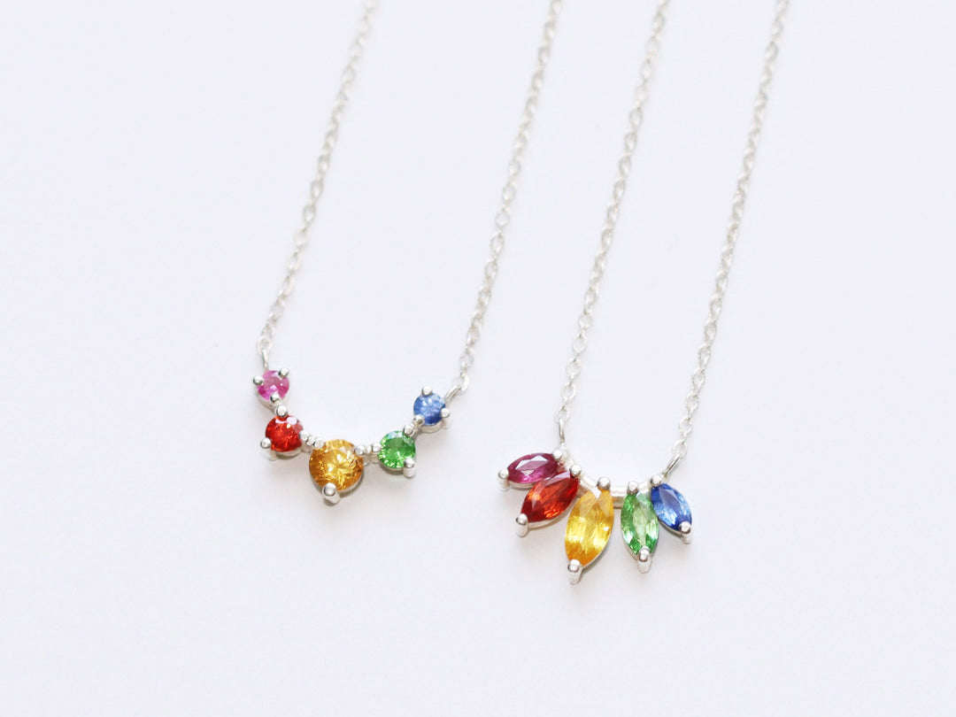 Laurel Necklace - Rainbow Sapphires