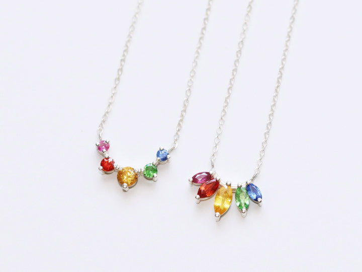 Laurel Necklace - Rainbow Sapphires