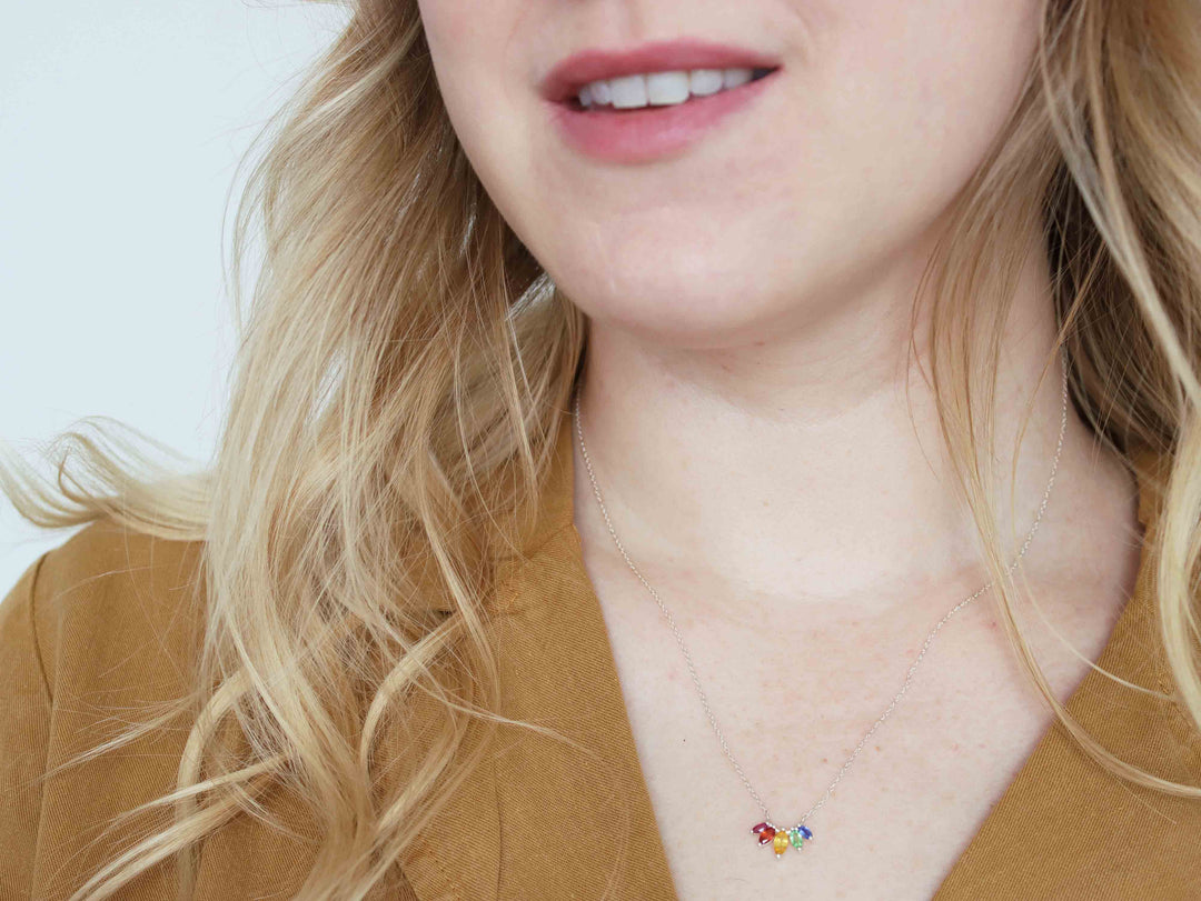Laurel Necklace - Rainbow Sapphires