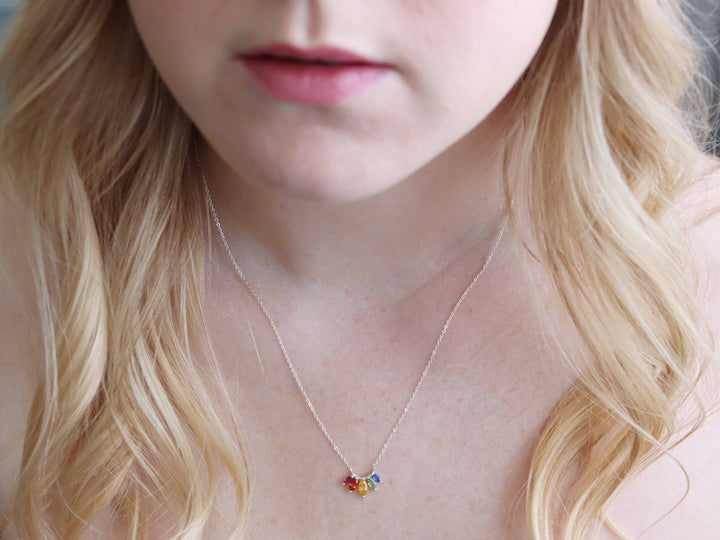 Laurel Necklace - Rainbow Sapphires